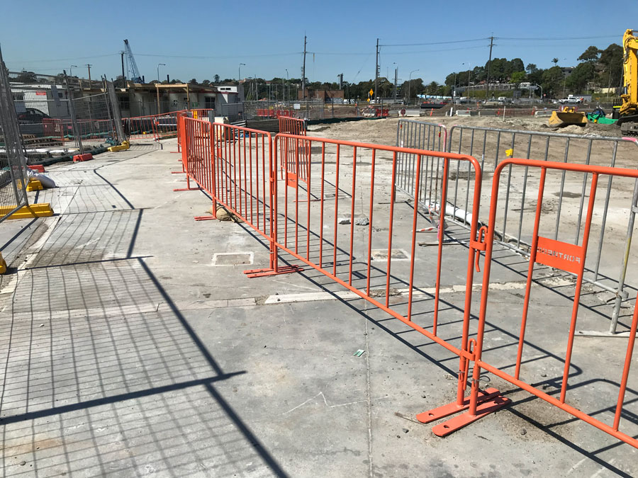 Orange Crowd Control Barriers for Westconnex Rozelle Interchange