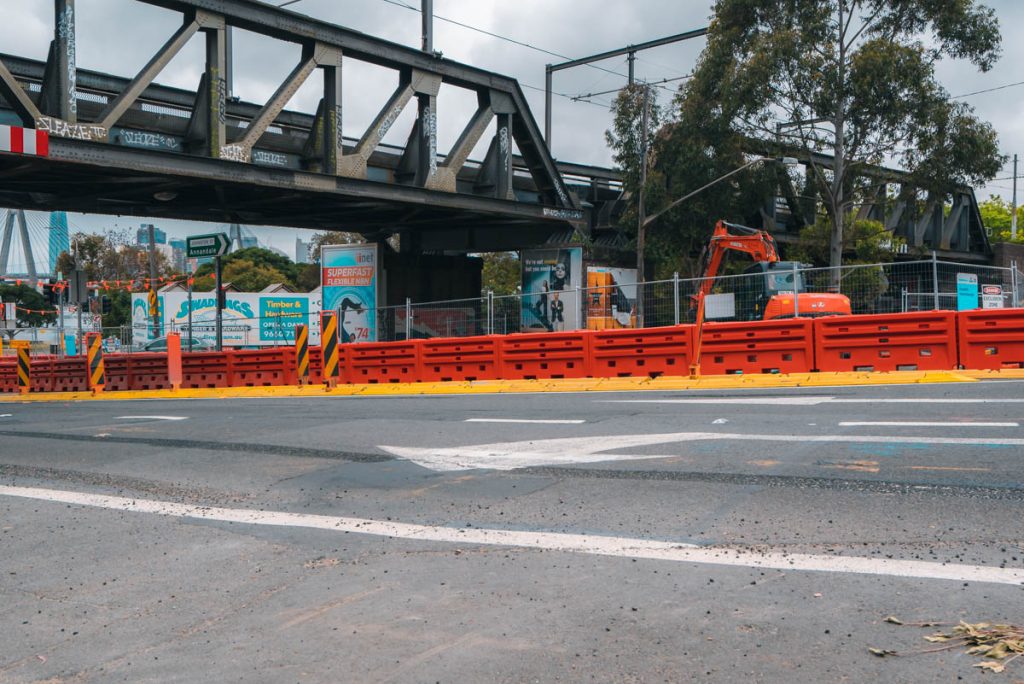 Lo-Ro Water Filled Barriers for WestConnex
