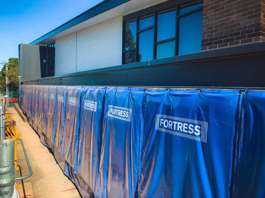 Acoustic curtains keep school students focused during construction