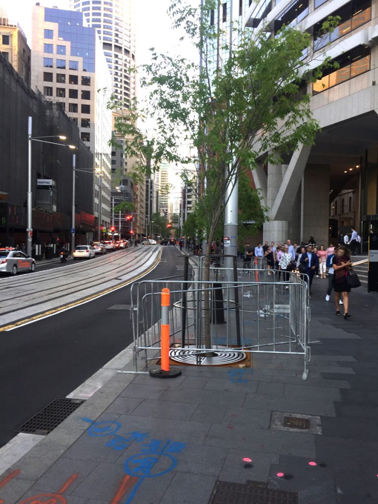 Sydney CBD temporary galvanised fencing