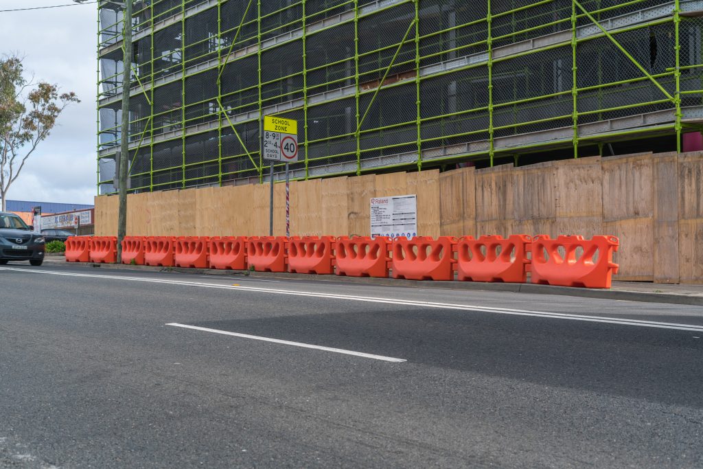 Trafix Waterfilled Barriers for Residential Development Site