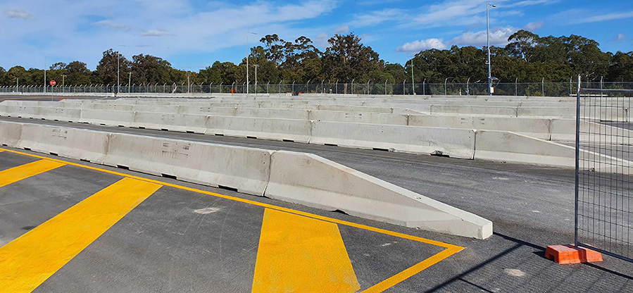 Concrete barriers for Moorebank Logistics Park