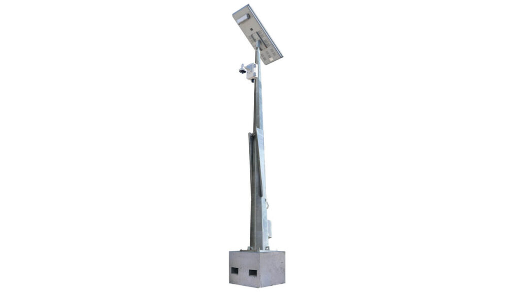 hinged mounting pole for cctv