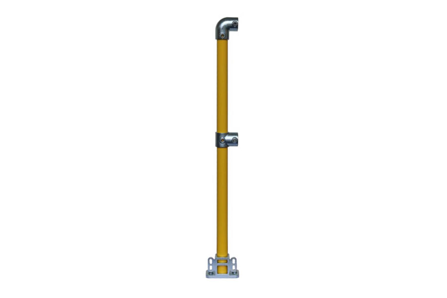 Std Double Rail with Toeboard 4030-D48 End Post - Yellow