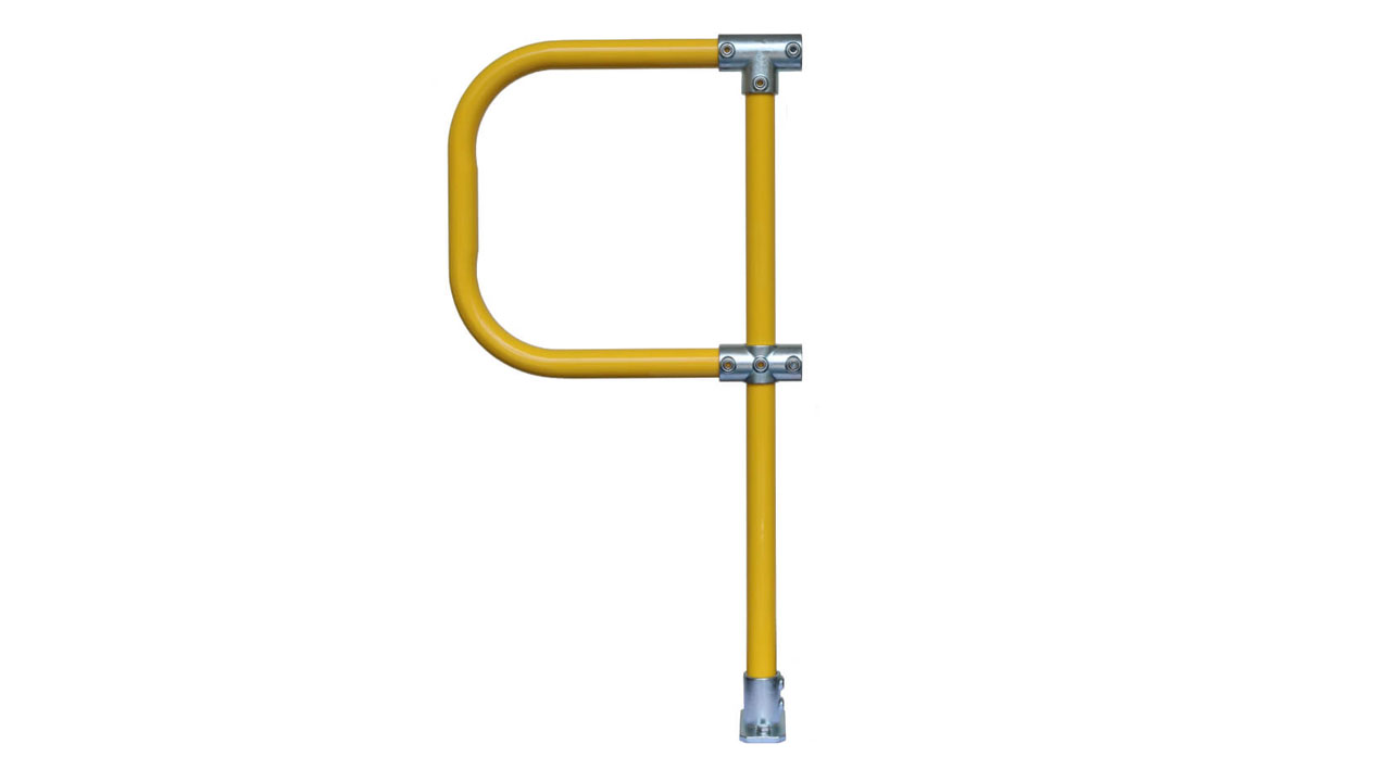 Standard Double Rail 4020-D48 End Post with D-Return - Yellow