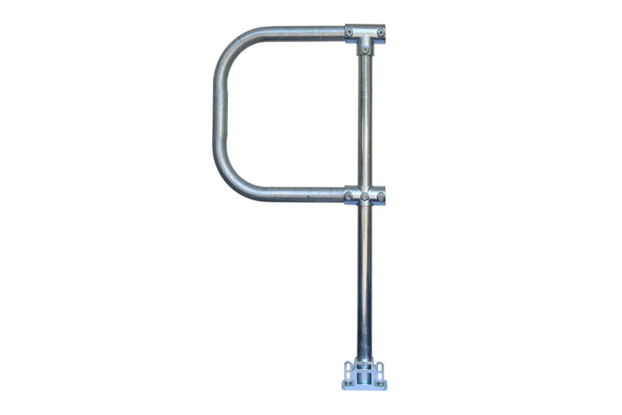 Standard Double Rail with Toeboard 4030-D48 End Post with D-Return – Galvanised